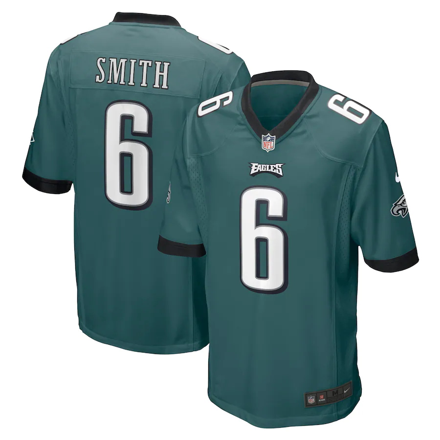 Custom Youth Philadelphia Eagles #6 DeVonta Smith Nike Midnight Green 2021 NFL Draft First Round Pick Game Jersey->miami dolphins->NFL Jersey